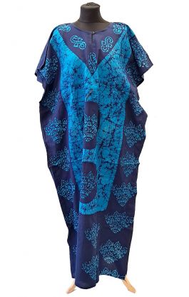 Bavlněný batikovaný kaftan XXL modrý kaf1566