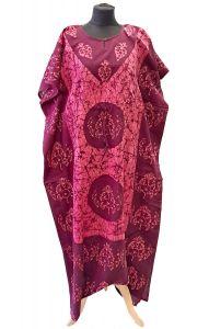 Bavlněný batikovaný kaftan XXL jahodový kaf1569
