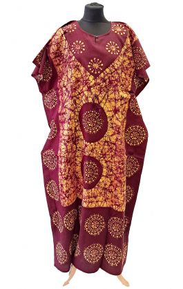 Bavlněný batikovaný kaftan XXL oranžový kaf1572
