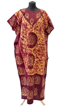 Bavlněný batikovaný kaftan XXL oranžový kaf1574