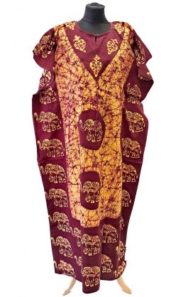 Bavlněný batikovaný kaftan XXL oranžový kaf1575