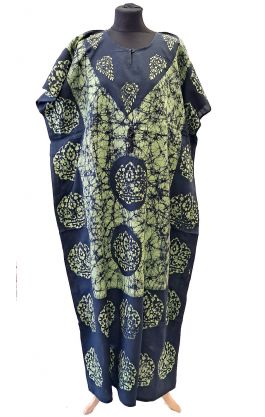 Bavlněný batikovaný kaftan XXL hráškový kaf1577