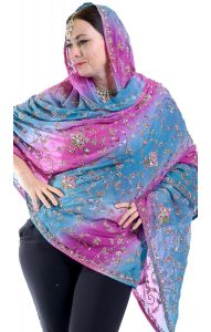 Luxusní vyšívaná zardosi dupatta dh1865