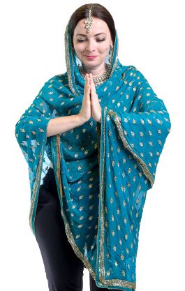 Luxusní vyšívaná dupatta zardosi dh1870