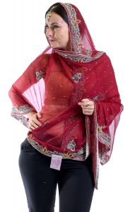 Vyšívaná svatební dupatta dh1875