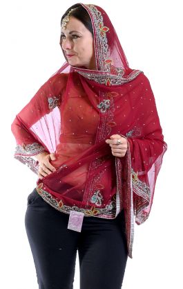 Vyšívaná svatební dupatta dh1875