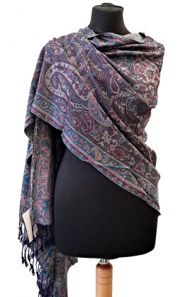 Luxusní originální šála z Indie bordová sl3528