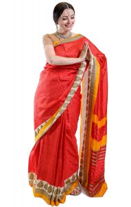 Red Indian saree v8495