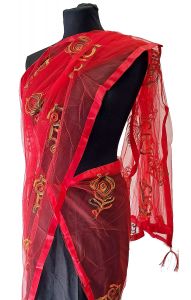 Tylová dupatta červená dh1877