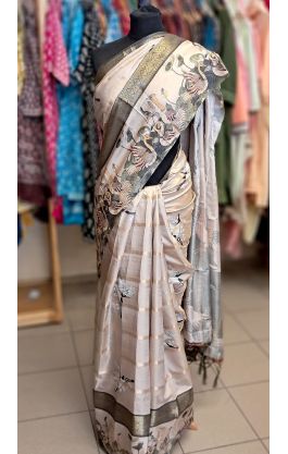 Sárí s japonskými motivy - látka na kimono v8538