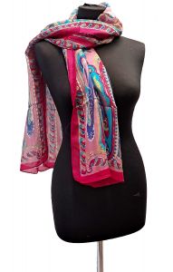 100% hedvábná šálka z pravého hedvábí růžová st2218