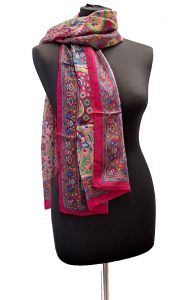 100% hedvábná šálka z pravého hedvábí malinová st2228