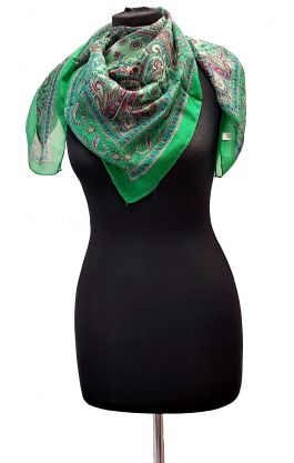 100% hedvábný šátek z pravého hedvábí brčálový st2233