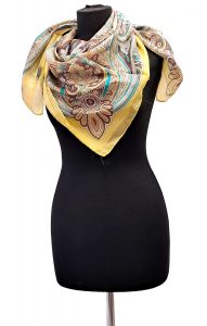 100% hedvábný šátek z pravého hedvábí vanilka s čokoládou st2235