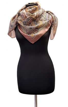 100% hedvábný šátek z pravého hedvábí latté st2238