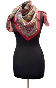 100% hedvábný šátek z pravého hedvábí vínový st2244