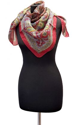 100% hedvábný šátek z pravého hedvábí vínový st2244
