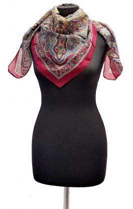 100% hedvábný šátek z pravého hedvábí ostružinový st2249