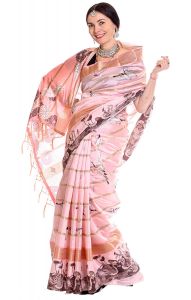 Sárí s japonskými motivy - látka na kimono v8539