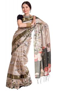 Sárí s japonskými motivy - látka na kimono v8538