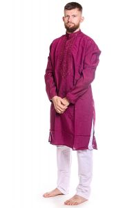 Slavnostní pánské kurta pajama na indickou svatbu ostružinové L-XL sh129