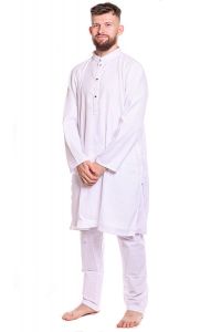 Slavnostní pánské kurta pajama na indickou svatbu bílé L-XL sh135