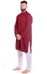 Slavnostní pánské kurta pajama na indickou svatbu vínové L-XL sh137