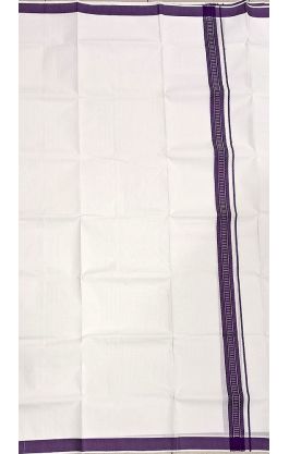 Tradiční indické dhótí - lungi s fialovým okrajem lu230