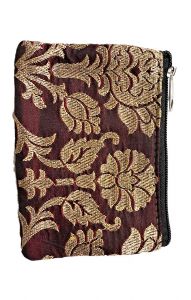 Vyšívaná peněženka na drobné a kreditky vínová ta226