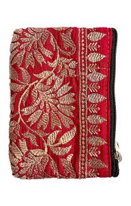 Vyšívaná peněženka na drobné a kreditky růžová ta227