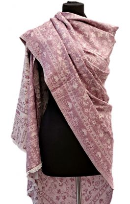 "Kašmírová" maxišála z Himalájí růžovo-bílá sl3692