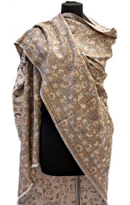 "Kašmírová" maxišála z Himalájí hnědo-bílá sl3695