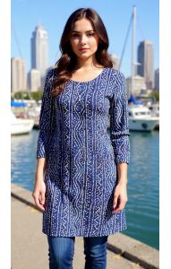 Tradiční indická dámská tunika modrá M 19-15