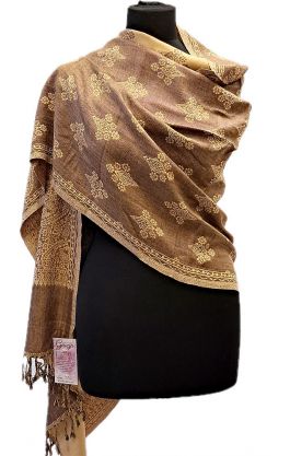 Teplá "kašmírová" šála z Himalájí vanilkovo-čokoládová sl3708