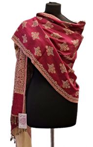 Teplá "kašmírová" šála z Himalájí vanilkovo-růžová sl3709