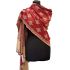 Teplá "kašmírová" šála z Himalájí vanilkovo-červená sl3712