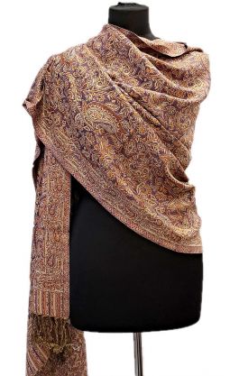 Oboustranná hřejivá "kašmírová" šála fialová sl3721