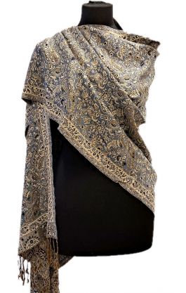 Oboustranná hřejivá "kašmírová" šála šedá sl3722