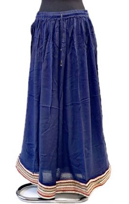 Bollywoodská sukně se zadrosi okrajem modrá auk5884