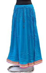 Bollywoodská sukně se zadrosi okrajem tyrkysová suk5884