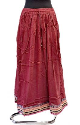 Bollywoodská sukně se zadrosi okrajem vínová suk5886