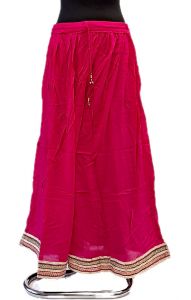 Bollywoodská sukně se zadrosi okrajem růžová suk5887
