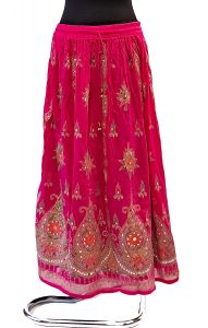 Indická bollywoodská sukně s flitry růžová suk5894