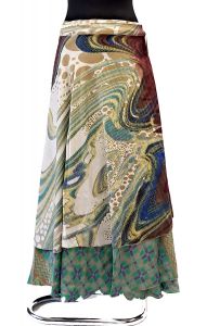 Zavinovací sukně na 100 způsobů z recyklovaných sárí suk5905