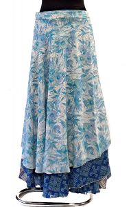 Zavinovací sukně na 100 způsobů z sárí blankytná suk5909