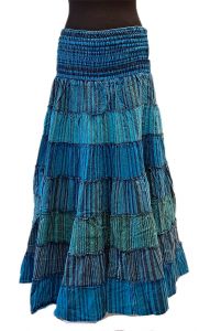 Teplá bavlněná sukně a šaty v jednom - mořské vlny suk5734