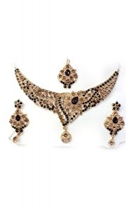 Souprava šperků bollywood za super cenu zlatá barva s fialovou ks1887