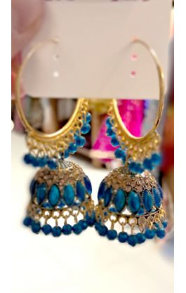 Náušnice bollywood princess modré nau2142