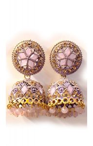 Indické náušnice zvonečky - džumky - fialové nau2150