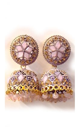 Indické náušnice zvonečky - džumky - fialové nau2150